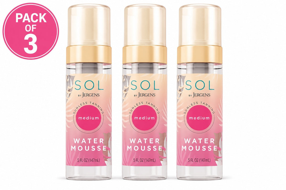 Jergens Sol Sunless Tanning Water Mousse - Medium, 5 oz, 3 Bottles