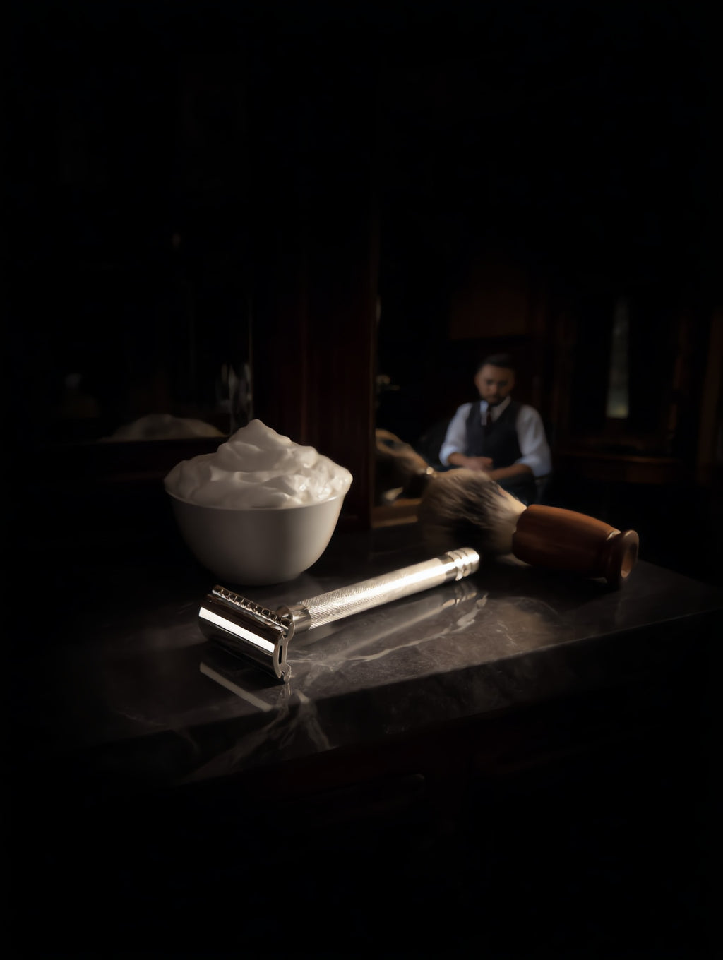 Safety Razor Double Edge with Stand & 5 Platinum Blades for Men - Close Shave