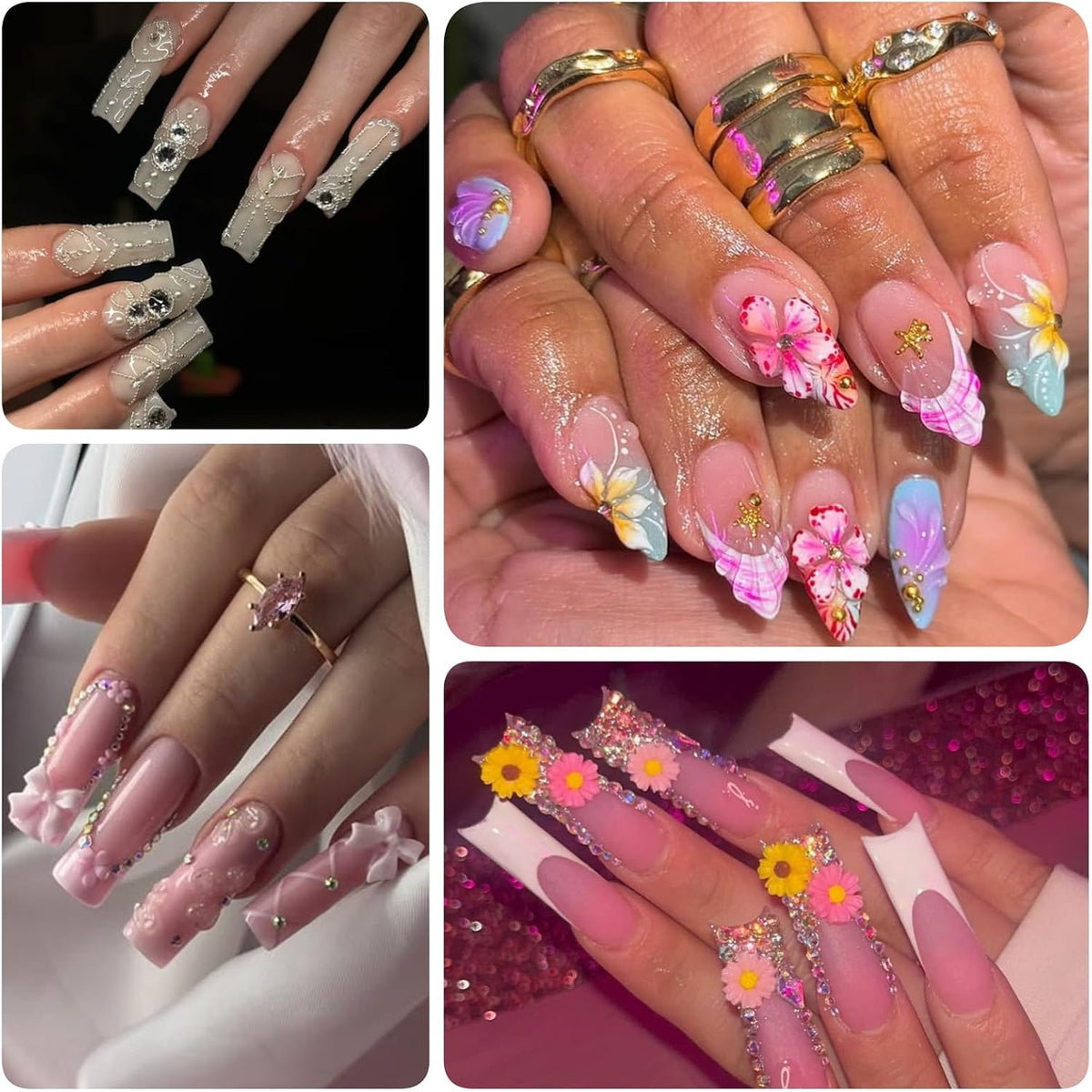 9000 Pcs Nail Art Gems Charms Set for Nails Design & Decoration