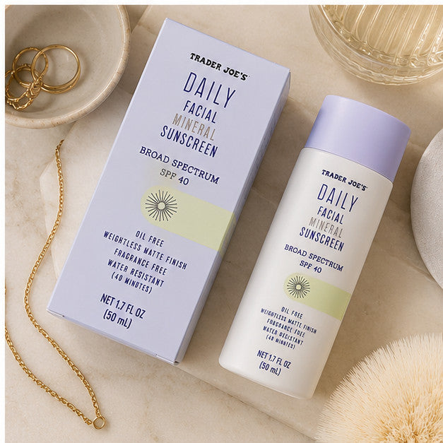 Mineral Sunscreen SPF 40 for Face - Water-Resistant, Oil-Free, Light & Matte Finish - 2 Pack