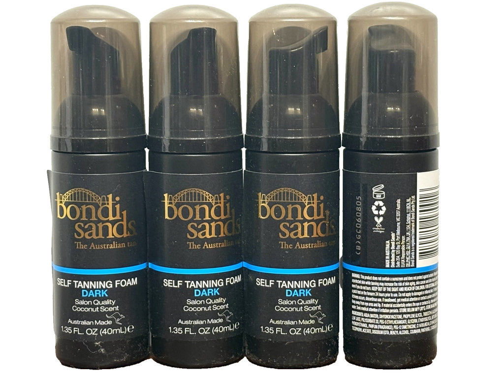Self Tanning Foam Dark Set - Salon Quality Coconut Scent, 4 x 1.35oz