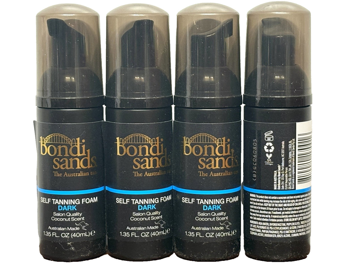 Self Tanning Foam Dark Set - Salon Quality Coconut Scent, 4 x 1.35oz