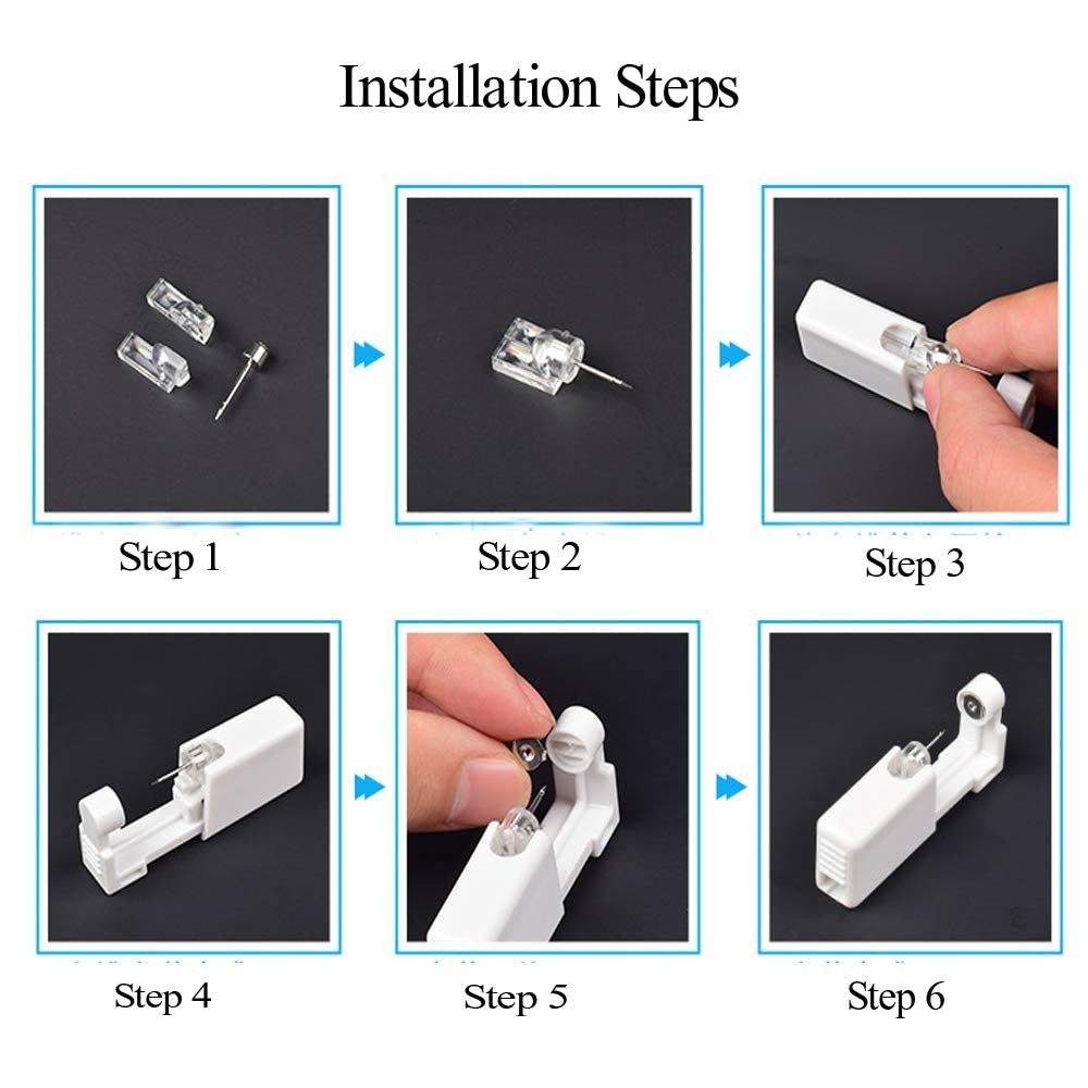 Disposable Self Ear Piercing Gun Kit – 2 Pack, Safe One-Time Use