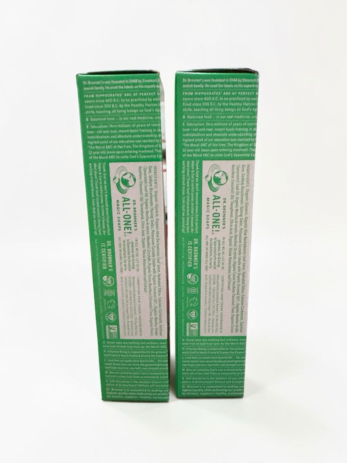 Fluoride-Free Spearmint Toothpaste Set - Whitens Teeth & Freshens Breath, 2-Pack