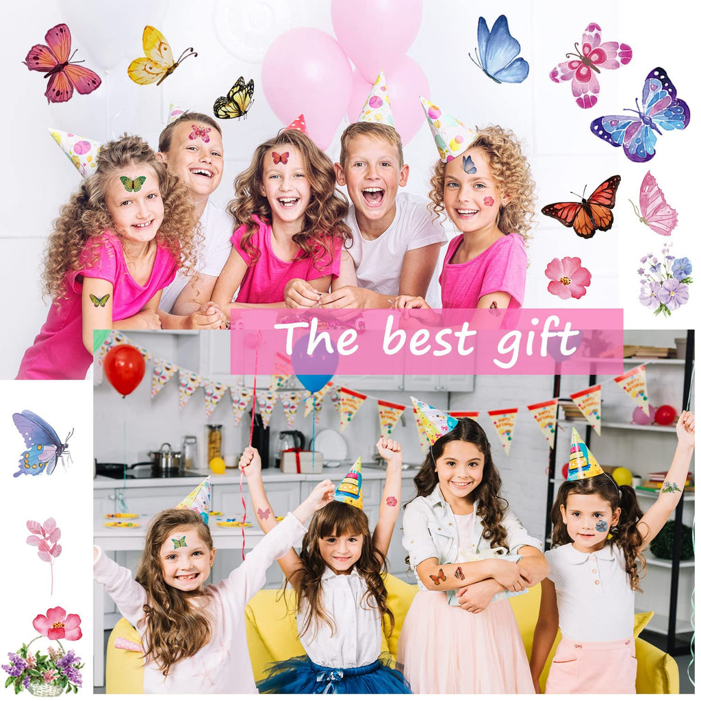 Colorful Butterfly Temporary Tattoos Pack 100 Pcs Waterproof Kids & Adults