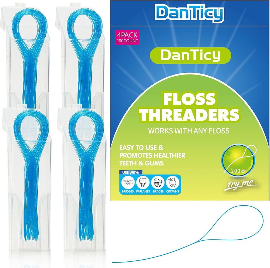 Dental Floss Threaders 200PCS for Braces & Bridges - Oral Care Tool Set