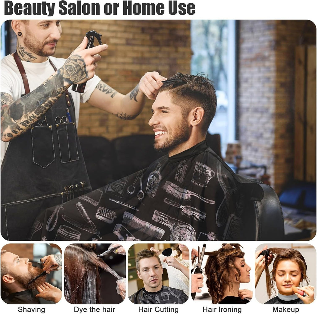 10-in-1 Barber Hair Cutting Cape Set with Neck Duster Brush & Clips