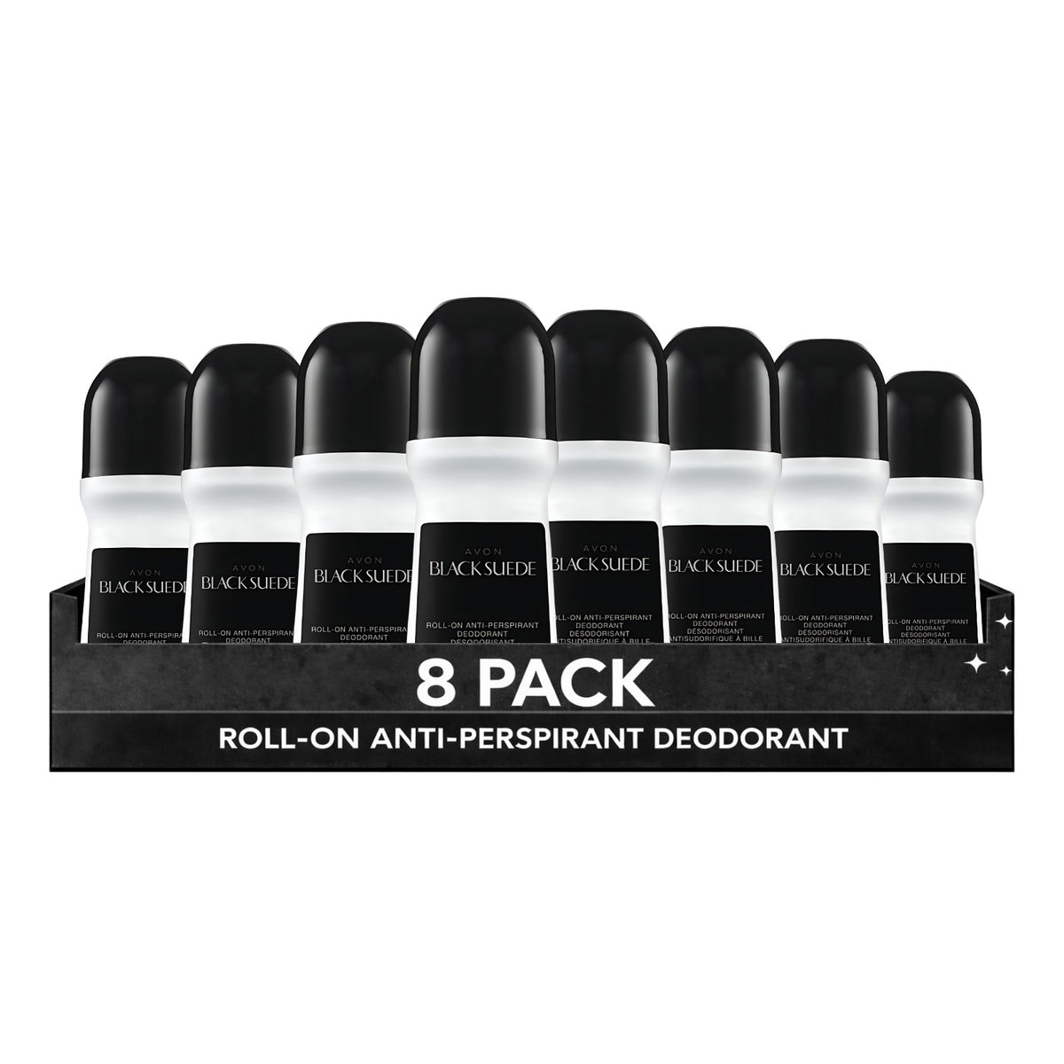Avon Black Suede Roll-On Antiperspirant Deodorant 8 Pack - Long-Lasting Freshness