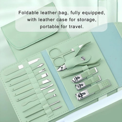 16-Piece Manicure Pedicure Nail Clipper Set with Storage Case