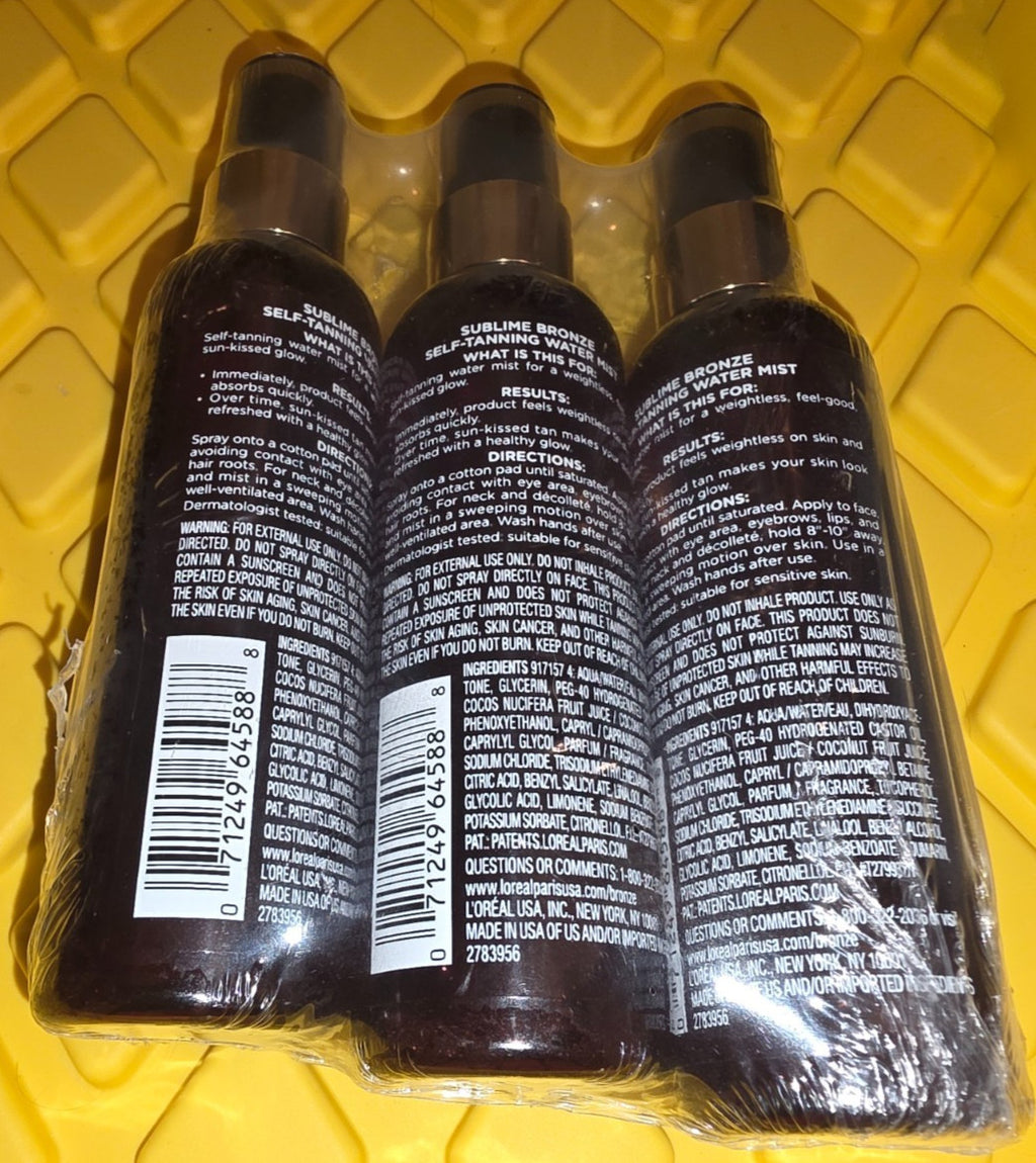 Self Tanning Facial Mist - 3 Pack, Hydrating Sunless Tan Spray
