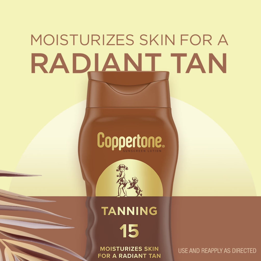 SPF 15 Broad Spectrum Tanning Sunscreen Lotion - Water Resistant, 8 Fl Oz