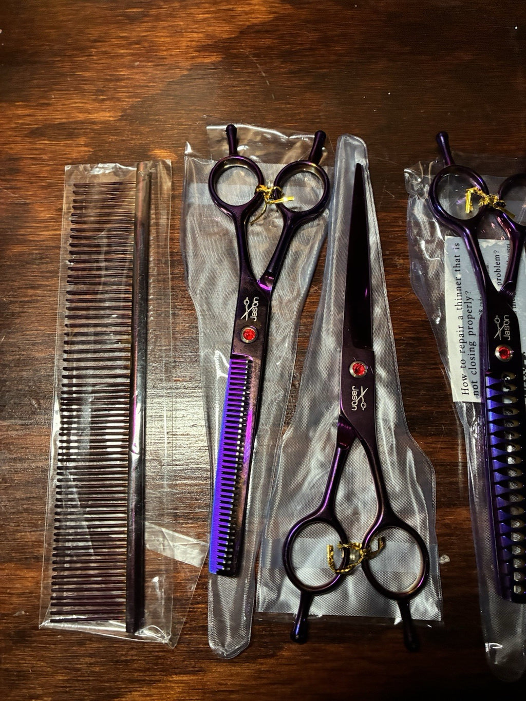 Dog Grooming Scissors Kit 6-in-1 Straight Thinning Chunker Curved Shears
