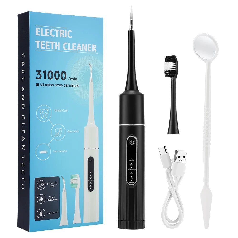 Rechargeable Electric Tooth Cleaner with 6 Modes, Tartar Remover, Waterproof