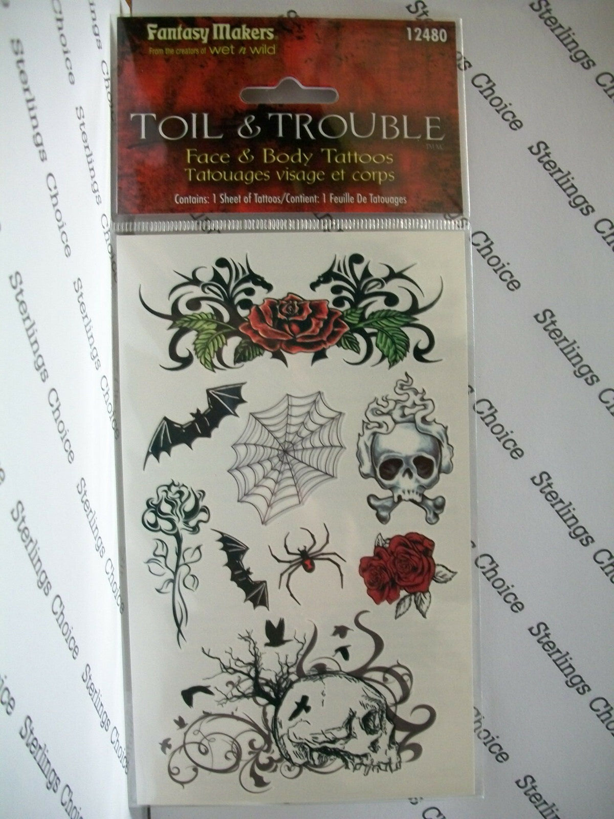 Fantasy Makers Face & Body Temporary Tattoos #12480 Toil & Trouble