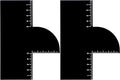 Professional Hairline Shaping Cards for Barbers - 2 Pcs Black T-Shaped Enhancement Tools