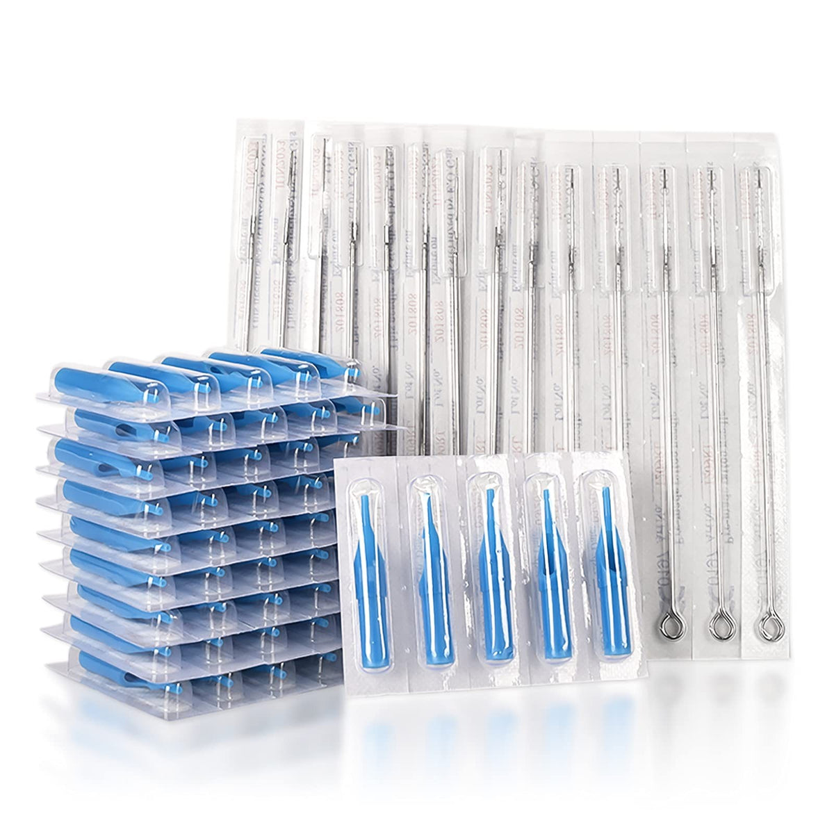 Tattoo Needles & Tips Set 100Pcs #12 Round Liner Shader Mixed RL RS M1 Silver