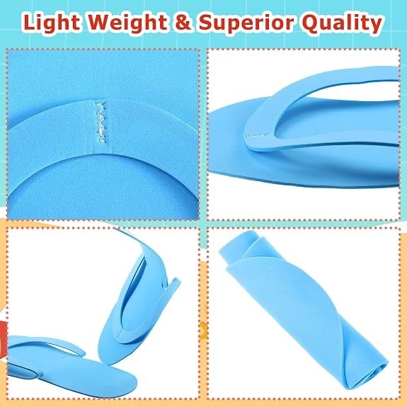 Disposable Pedicure Foam Slippers 24 Pairs Assorted Colors