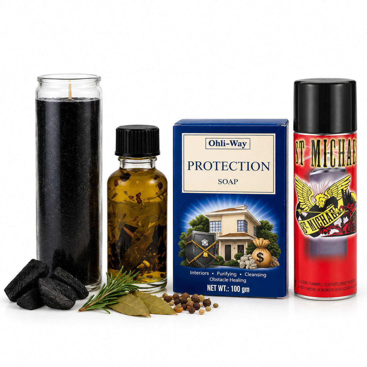 Protection Spiritual Ritual Bundle - Candle, Oil, Soap & St. Michael Spray