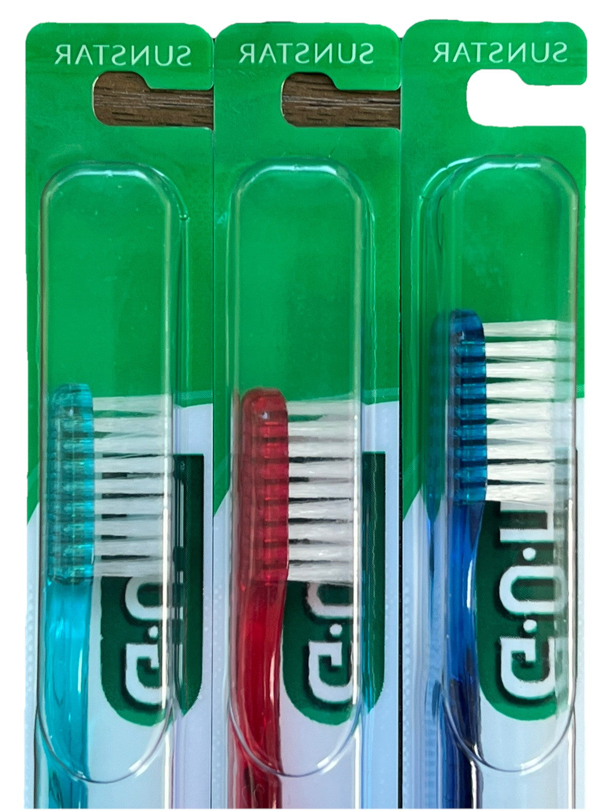 GUM 409 Classic Compact Soft Toothbrush Set - 4 Rows with Rubber Tip