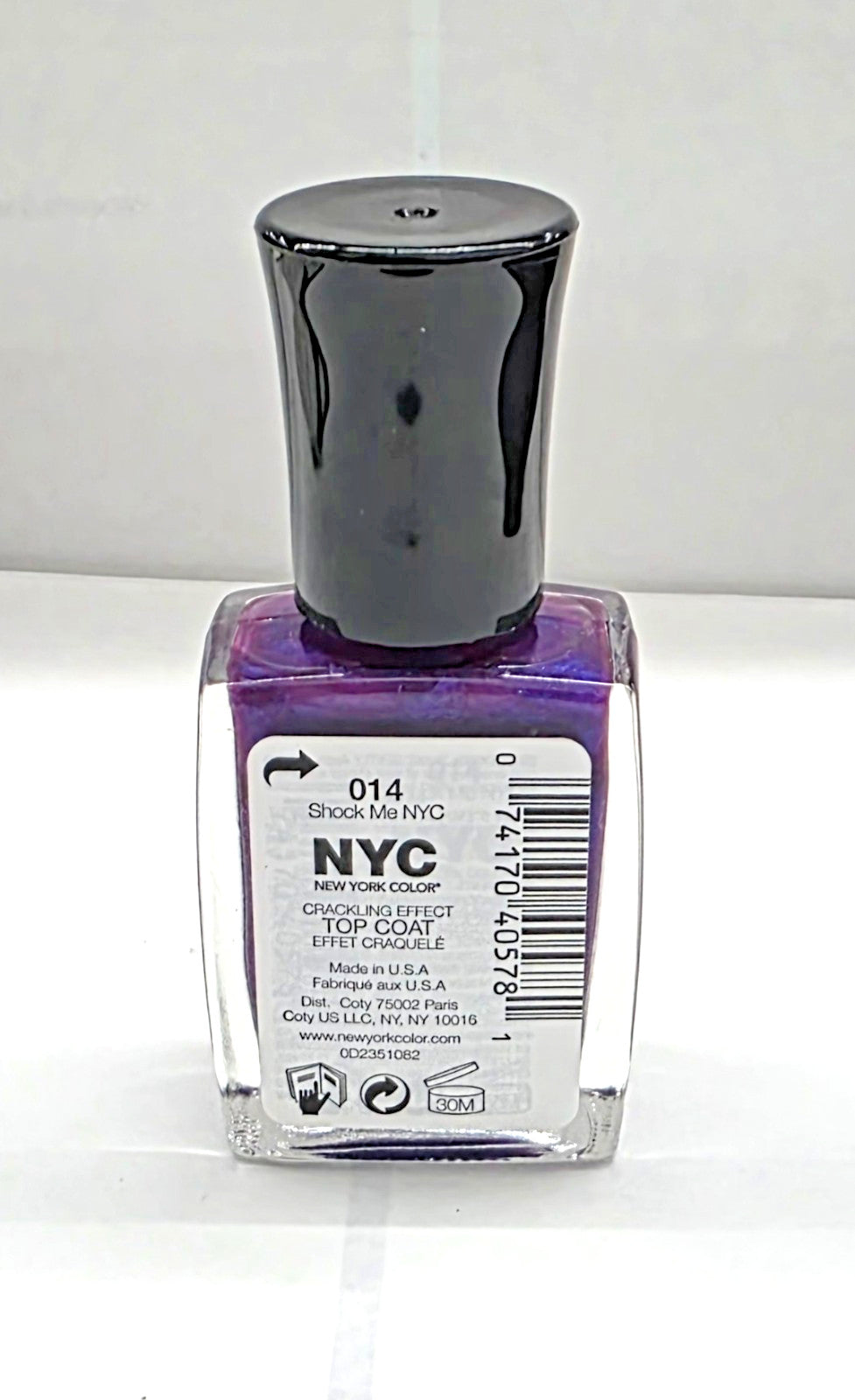 NYC Crack Me Up Crackling Effect Top Coat - Shock Me, Nail Art Polish