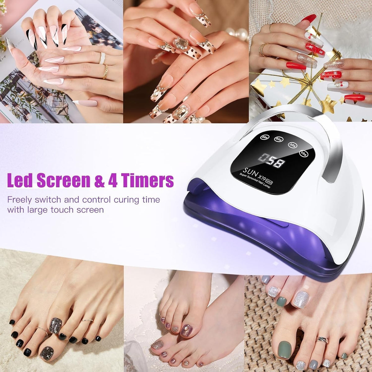 Professional UV LED Gel Nail Dryer Lamp 320W for Fast Curing Home & Salon