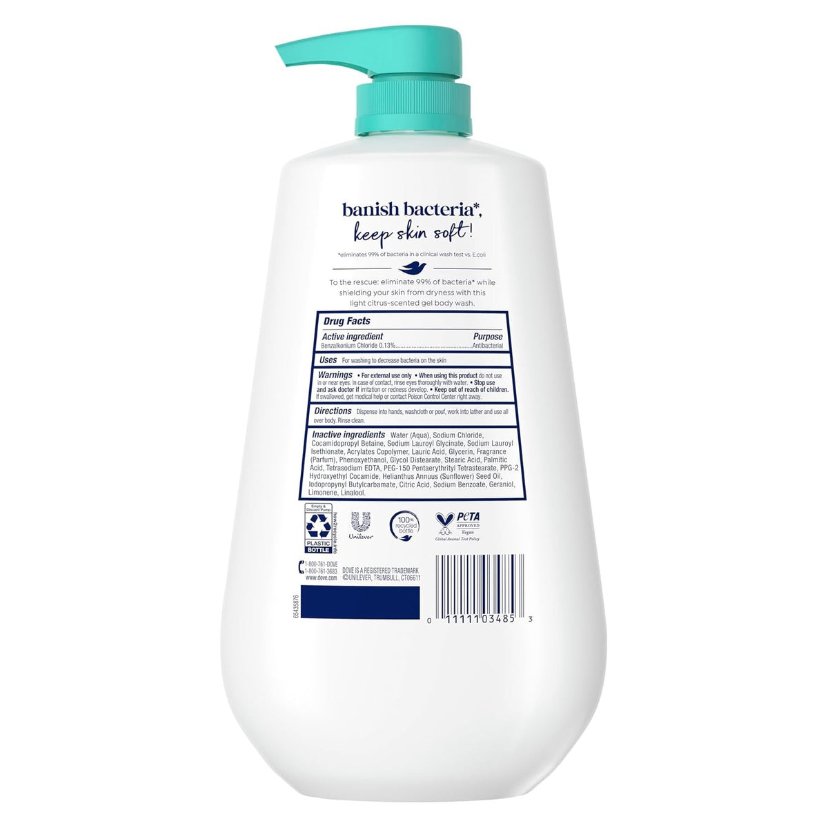 Antibacterial Sulfate-Free Body Wash for All Skin Types – 30.6 oz Pump