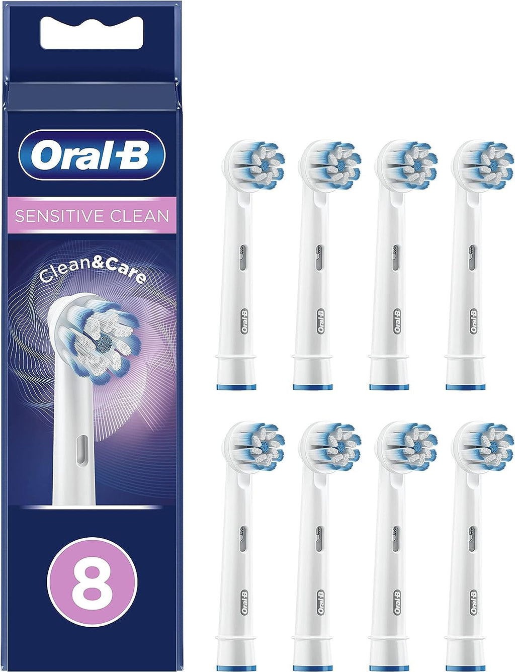 Oral-B Sensitive Clean Replacement Toothbrush Heads - Pack of 8