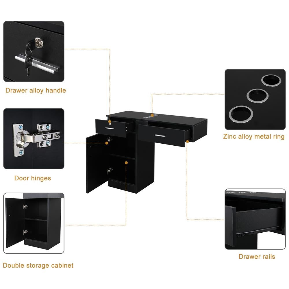 Lockable Salon Styling Station Cabinet for Hairdresser Spa Equipment
