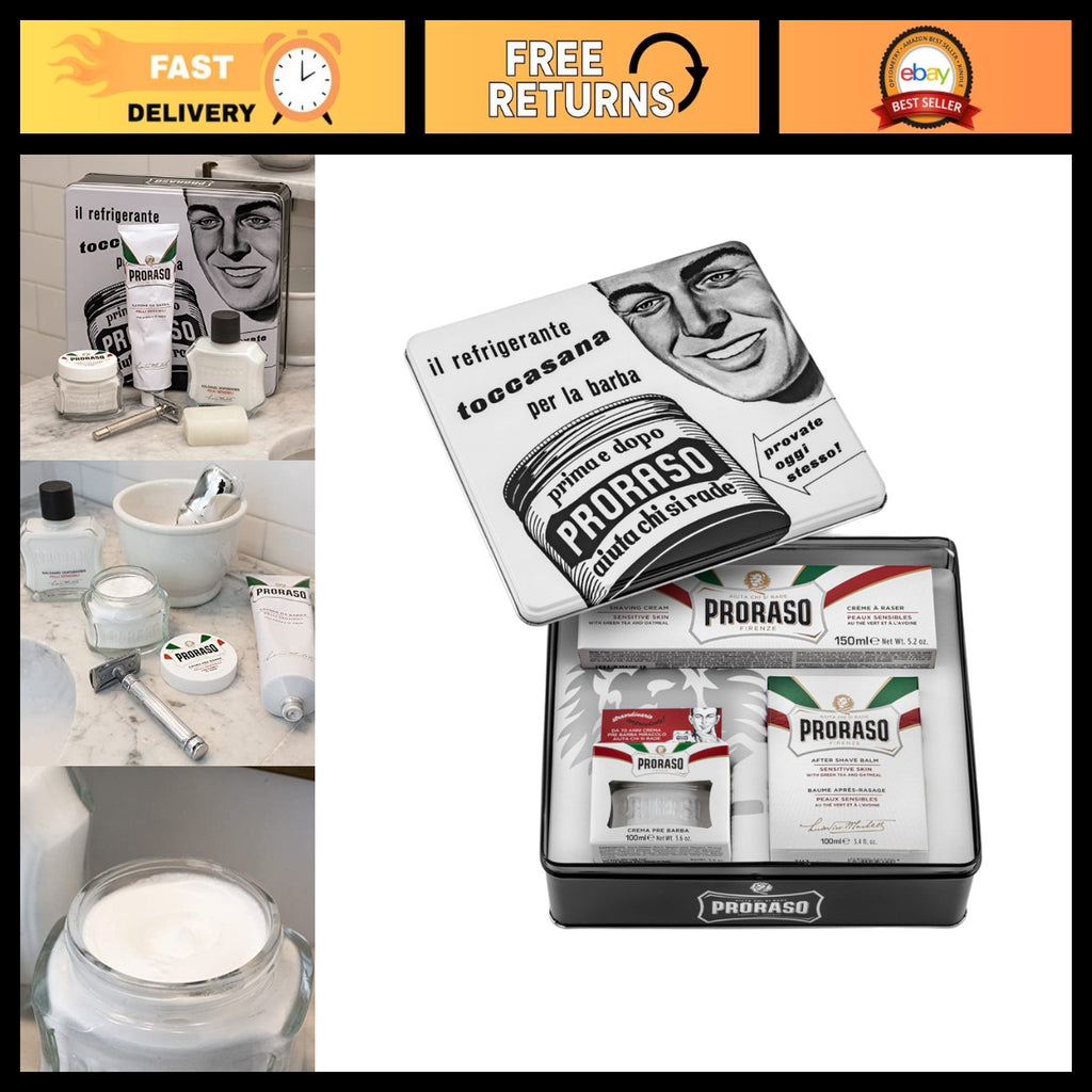 Sensitive Skin Shaving Kit with Soothing Cream & Brush - Gift Set