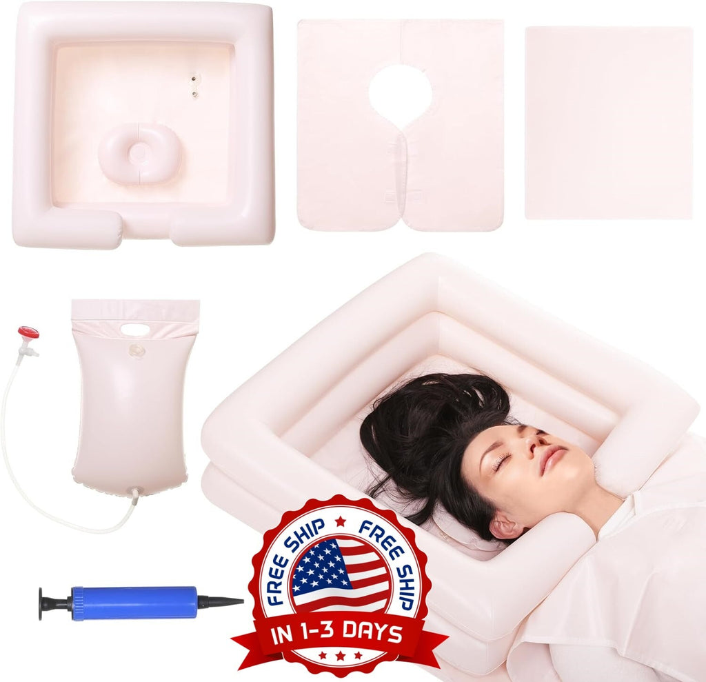 Portable Shampoo Basin for Bedside Hair Washing - Inflatable & Lightweight