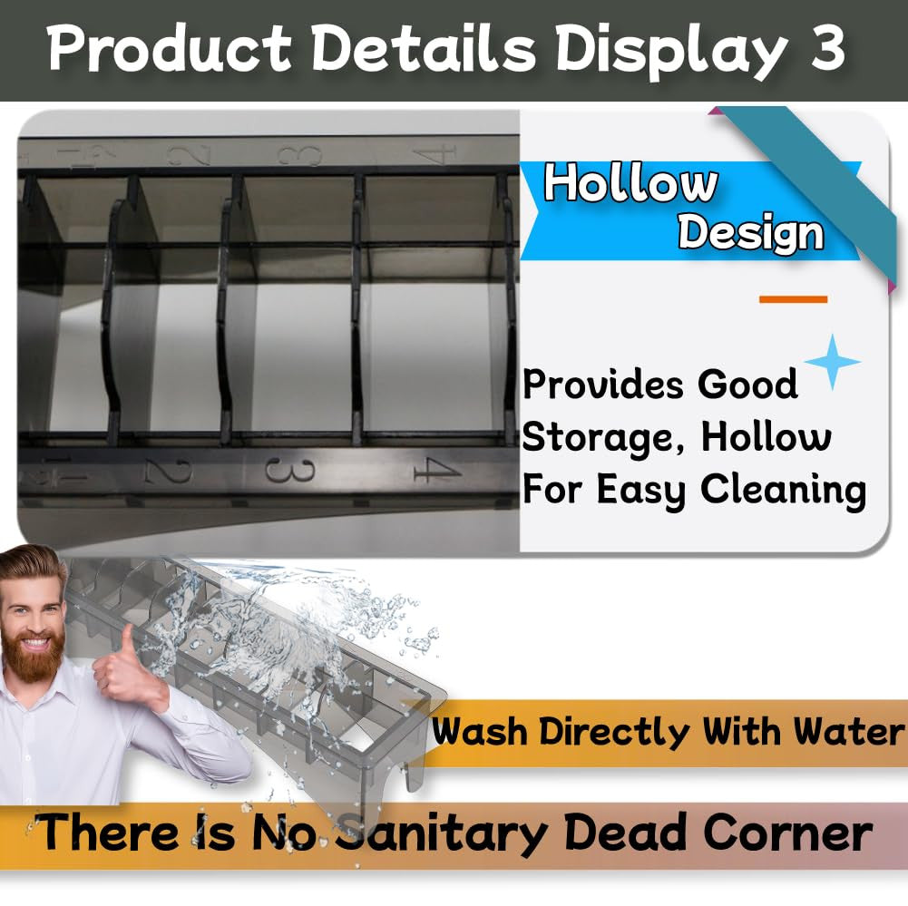 Hair Clipper Guard Holder with 10 Slots - Professional Barber Accessories