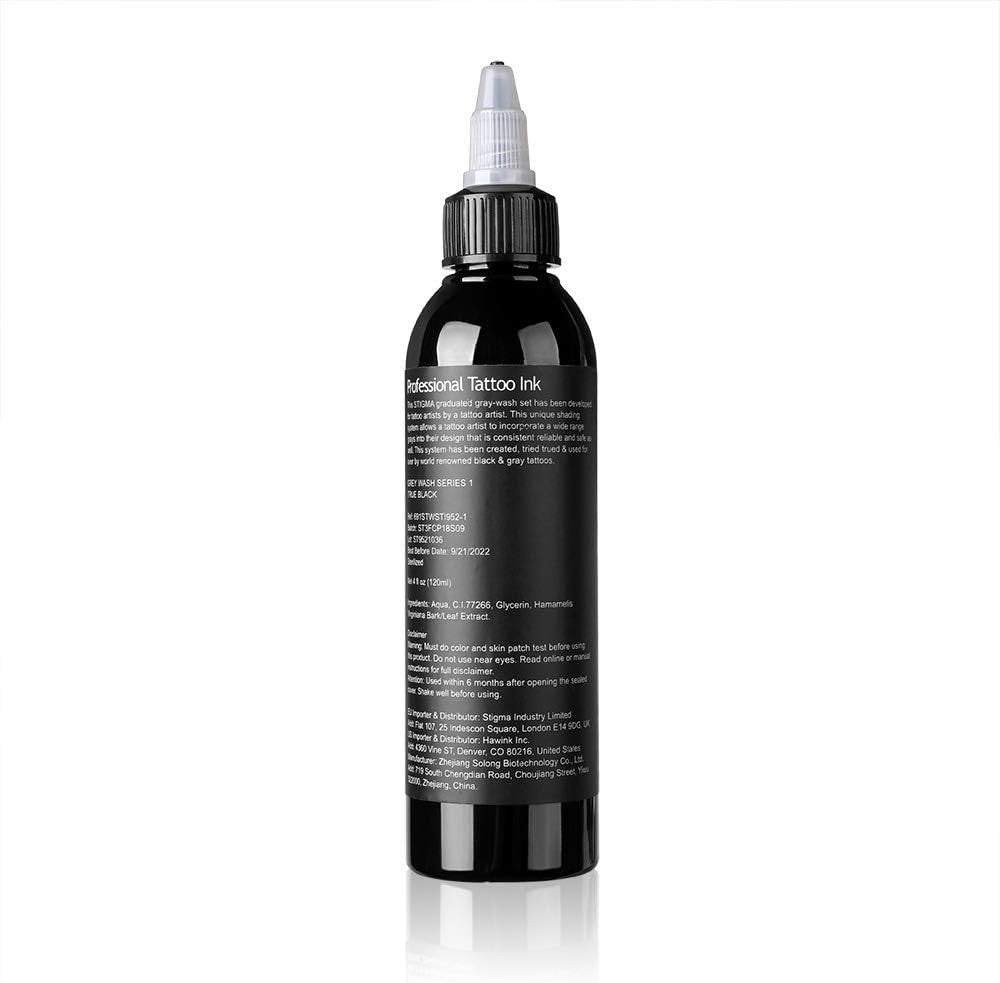 Dark Black Tattoo Ink 4oz - Standard Pigment, Sterilized, Safe & Artist Tested