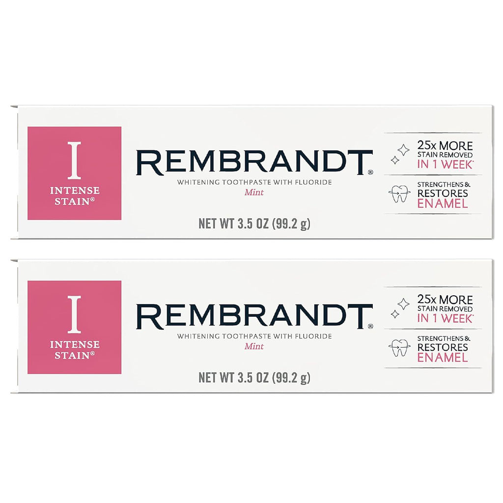 Rembrandt Intense Stain Whitening Toothpaste 2 Pack Mint 3.5 oz - Enamel Care
