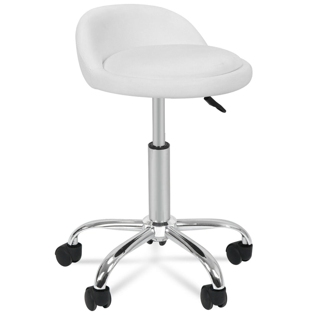 Swivel Facial Massage Stool with Wheels & Adjustable Height – Salon & Spa Chair