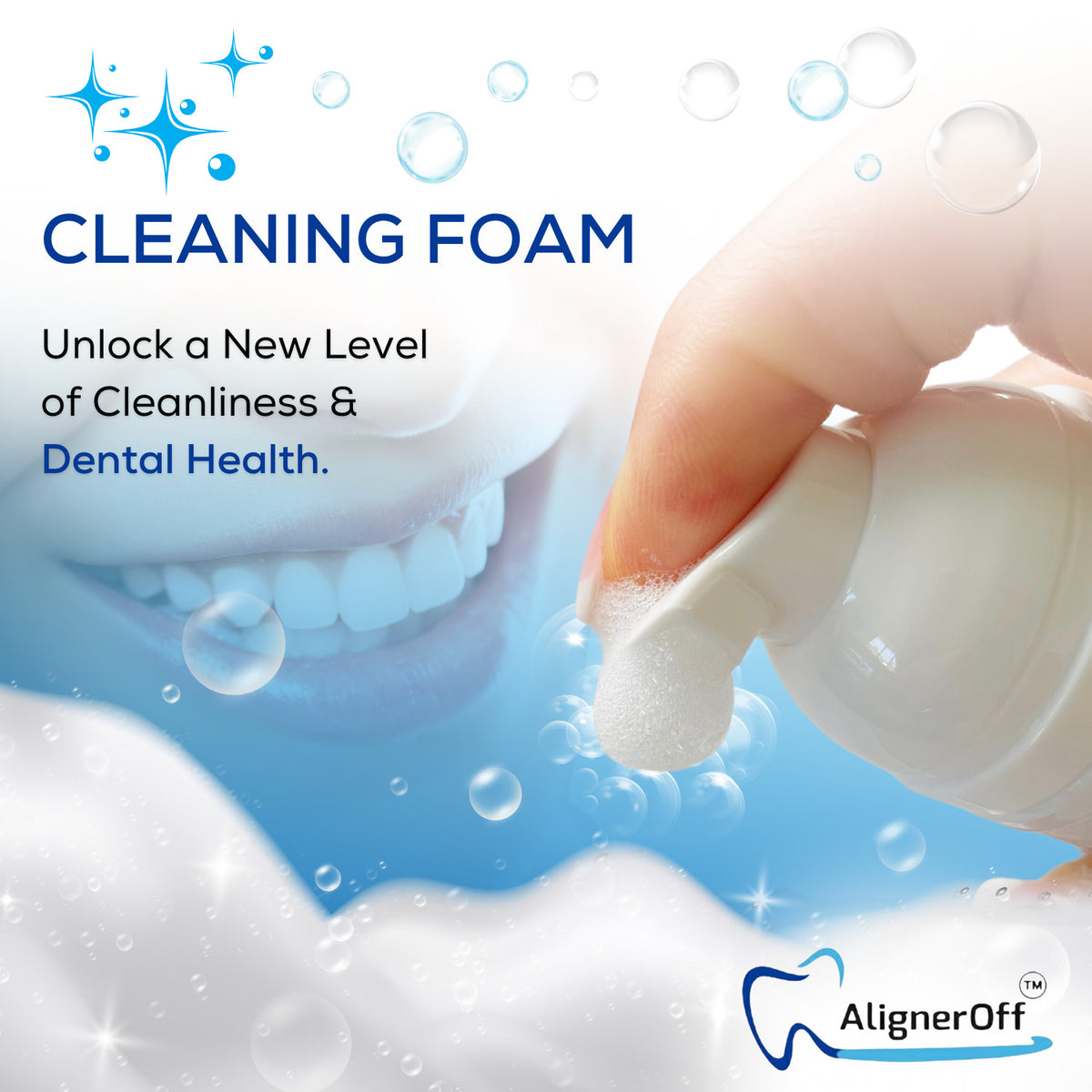 Aligner Cleaner and Whitening Foam for Invisalign Retainers - Mint Flavor