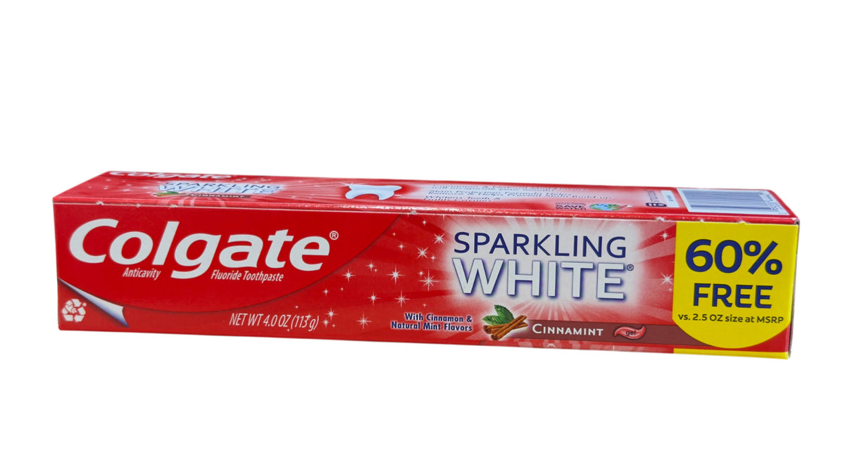 Colgate Sparkling White Cinnamint Gel Toothpaste Pack - 4 oz, Anticavity
