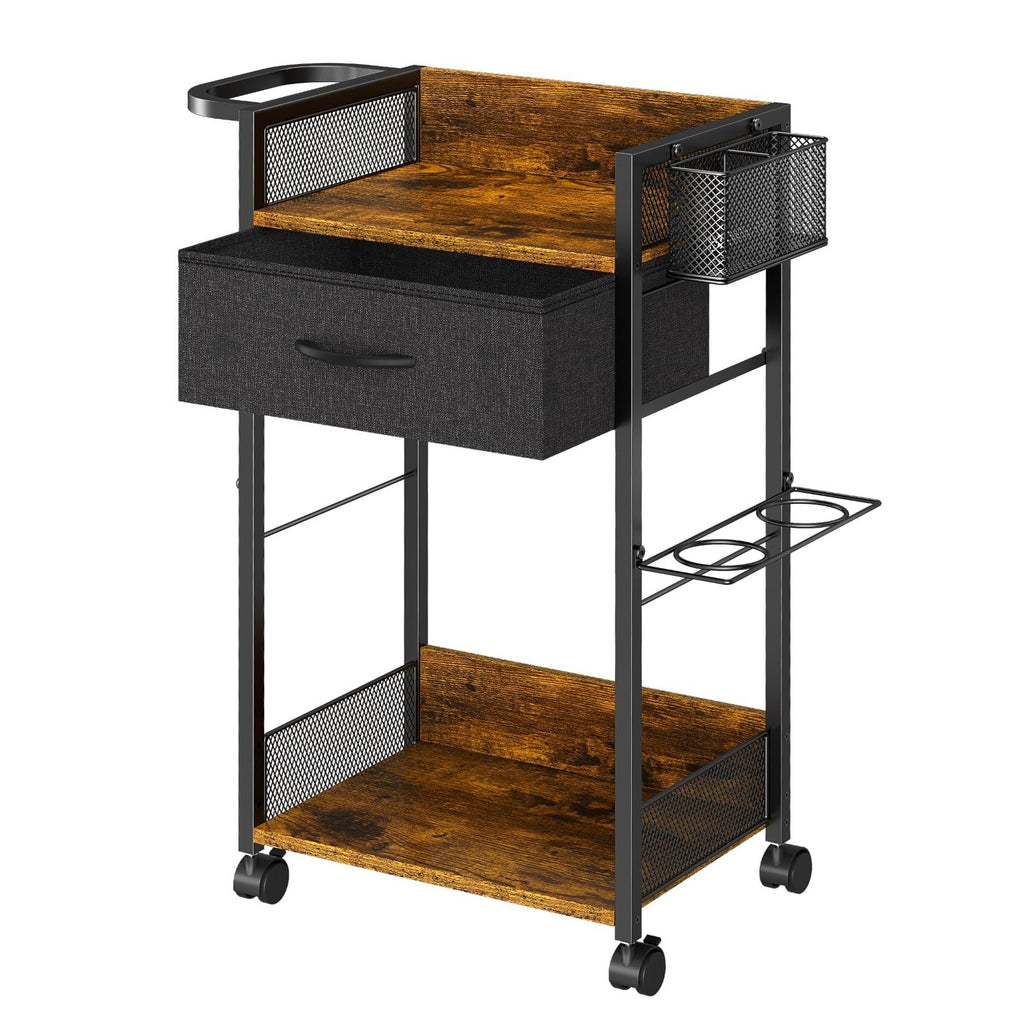 Mobile Salon Trolley Cart with Wheels for Hair Styling & Spa Storage