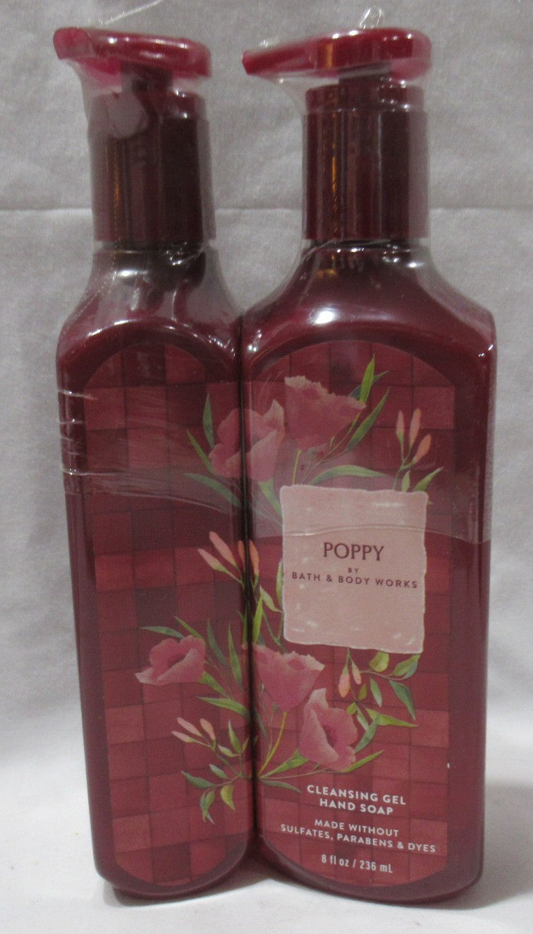 Set of 2 Bath & Body Works Poppy Hand Cleansing Gel Soaps 8 fl oz