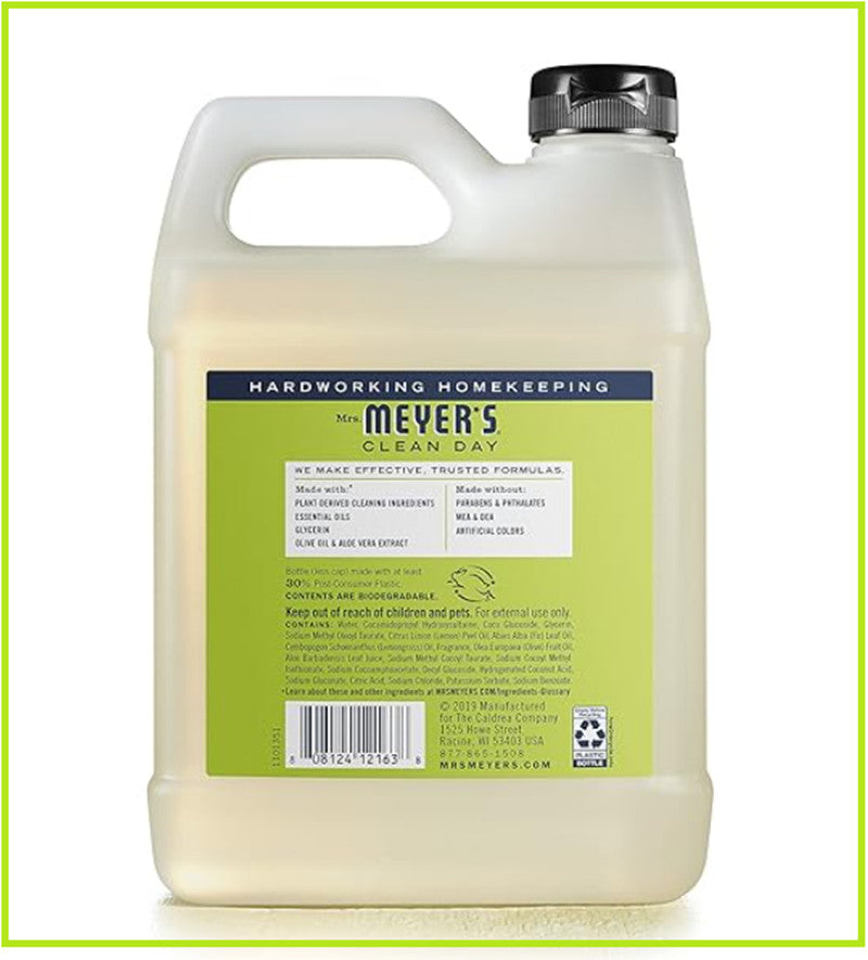 Liquid Hand Soap Refill - Biodegradable Lemon Verbena 33oz | Gentle, Natural Ingredients