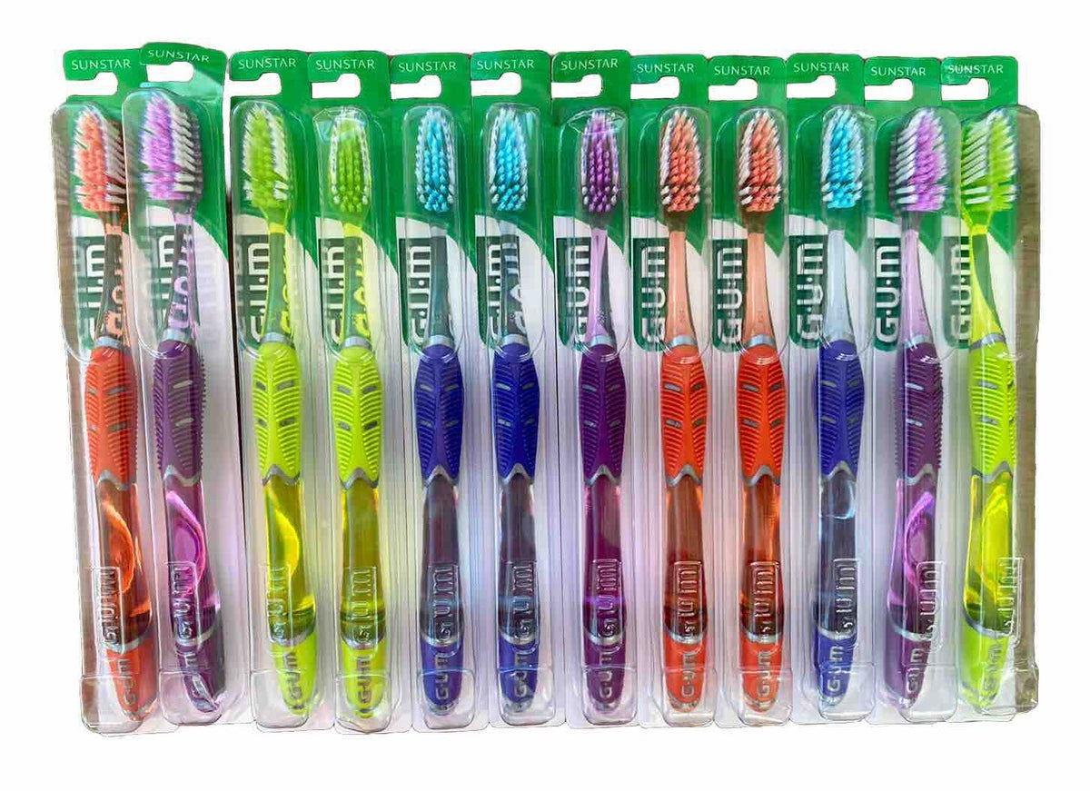 GUM Technique Deep Clean Soft Toothbrush 24 Pack Full Size Multi-Color