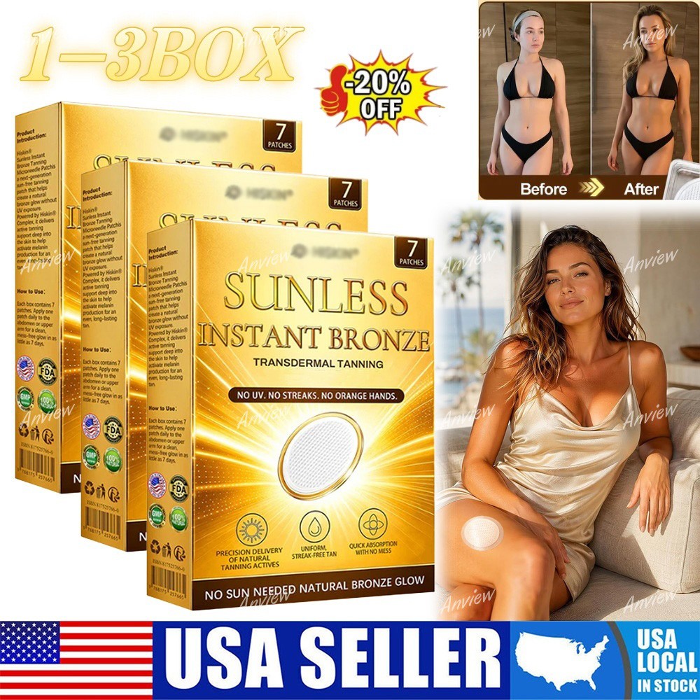 Natural Sunless Tanning Patches - Gradual Bronze Glow Enhancer - Multiple Pack Sizes