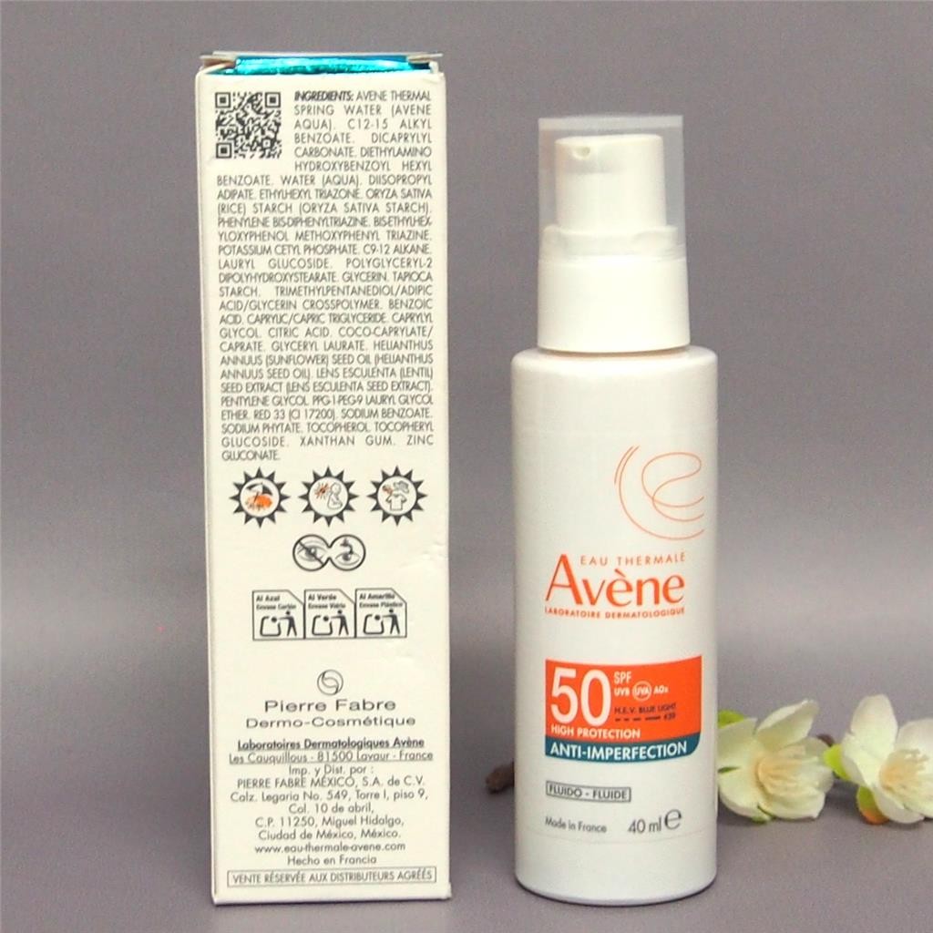 Avene Sun SPF50 Anti-Imperfection Fluid 40ml - High UVA/UVB Protection