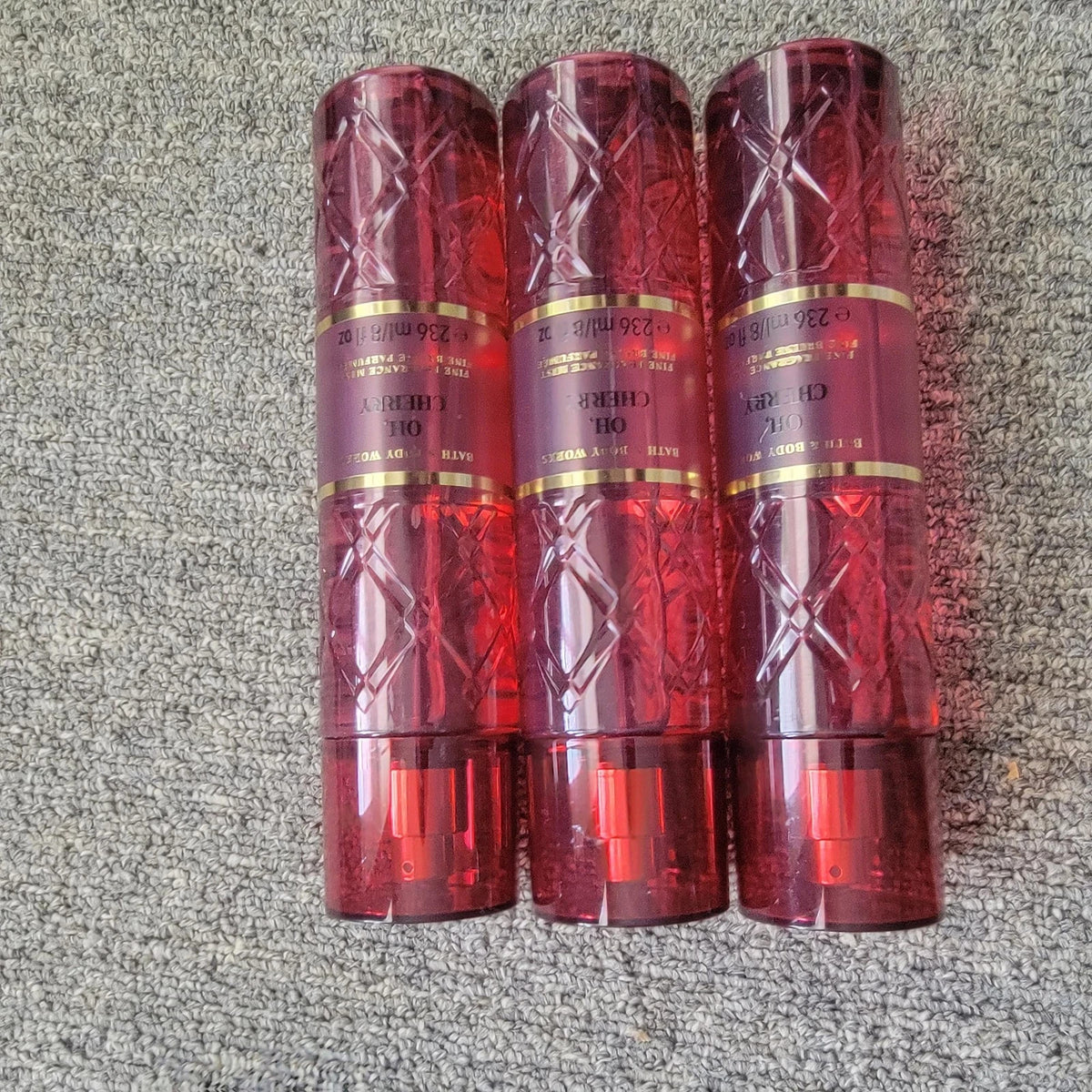 3 Pack Bath & Body Works Cherry Oil Fragrance Body Mist - 8oz