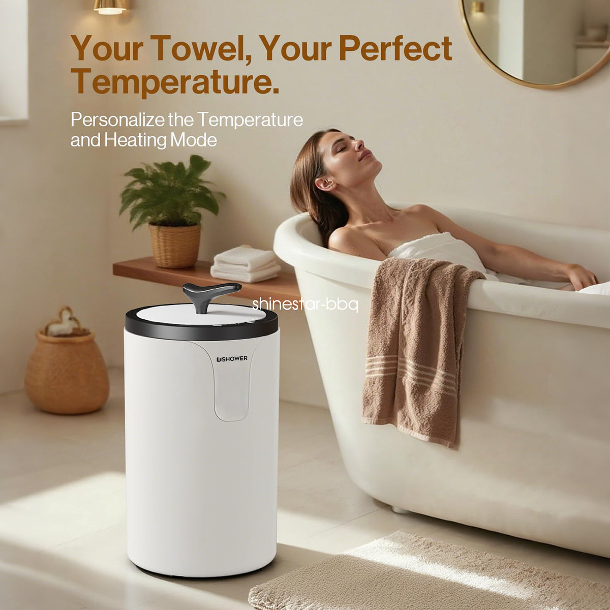 20L Towel Warmer Bucket - Auto Shut-Off Spa Bathroom Heater for 2 Towels