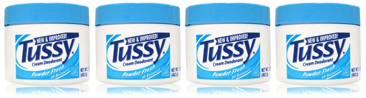 Tussy Powder Fresh Deodorant Cream - 1.7 Oz Pack of 4