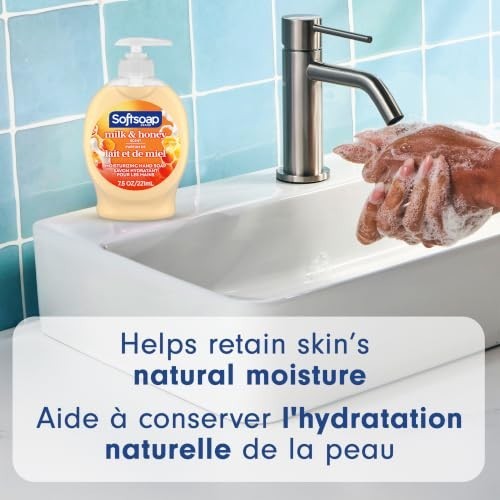 Moisturizing Liquid Hand Soap with Milk and Honey - Pack of 6, 7.5 fl oz Each