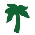 Palm Tree Tanning Stickers Roll - 1000 Count, Tropical Green Decor