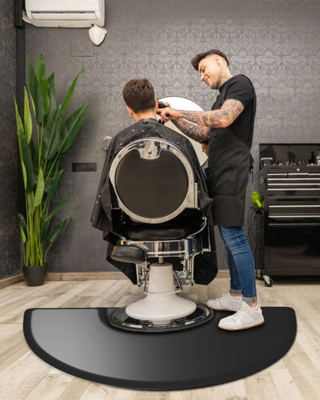 Anti-Fatigue Salon Chair Mat 5x3 Feet Black Non-Slip Floor Protector