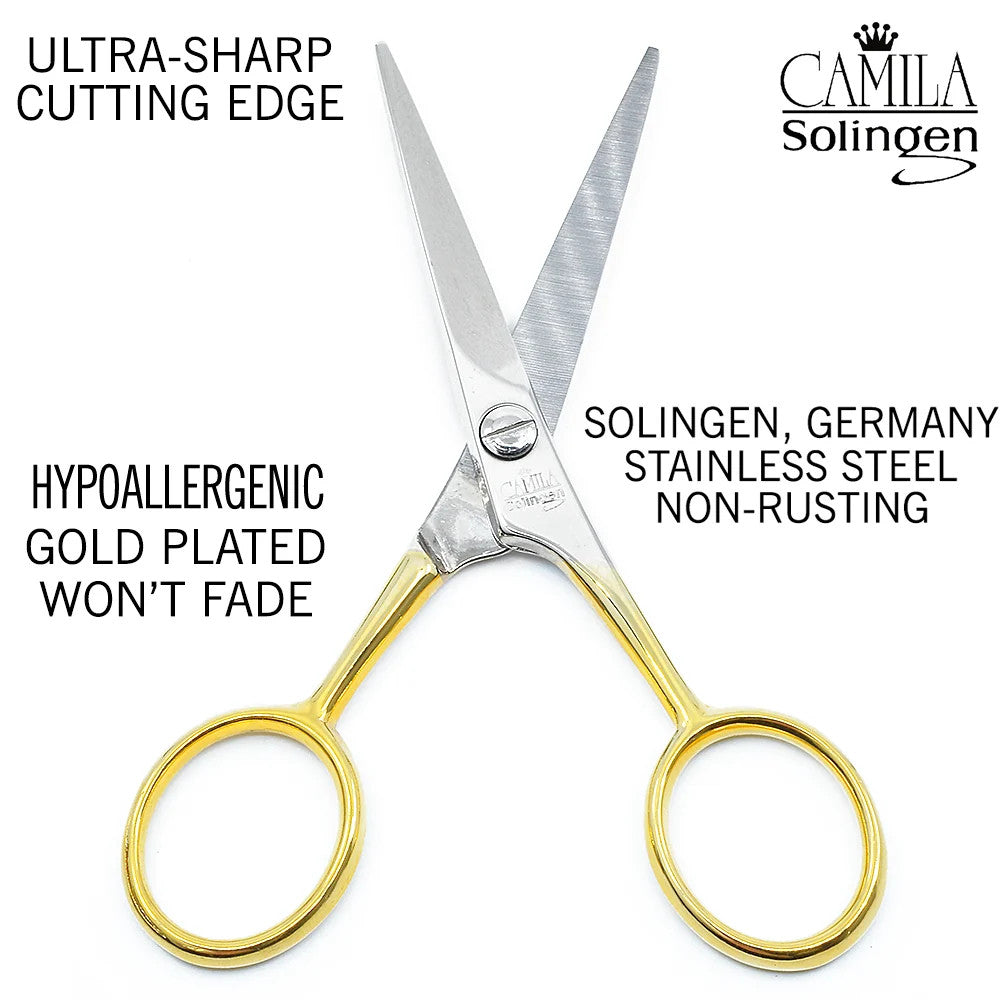 4.5-Inch Gold Plated Professional Hair Scissors for Barbers and Stylists