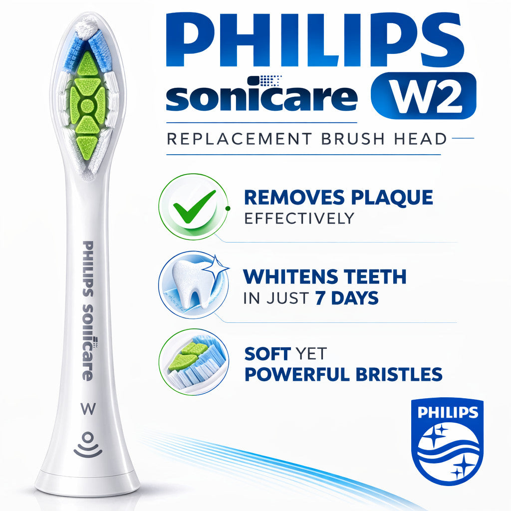 Philips Sonicare W2 Replacement Brush Heads 4 Pack - White Deep Cleaning
